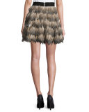 Cina Feather Flared Mini Skirt