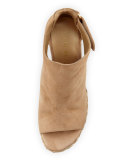 Openhouse Suede Wedge Sandal, Cashew