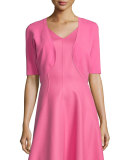 3/4-Sleeve Open-Front Shrug, Peony