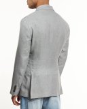 Deconstructed Three-Button Sport Jacket, Gray