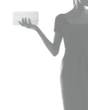 Crocodile Bar Clutch Bag, White Shiny
