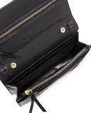 Crocodile Clutch Bag with Strap, Black