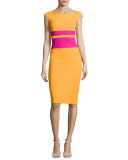 Sumatra Colorblock-Waist Sheath Dress