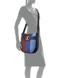 Gemini Link Belted Striped Shoulder Bag, Toba/Mer/Mac/Fres