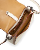 17 Western-Rivet Leather Saddle Bag, Chalk