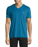 Pima Jersey V-Neck T-Shirt, Officer Blue