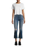 Insider Crop Fray Jeans, Indigo