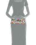 Manila Stretch Python Clutch Bag, Pink