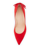 Peekabow Suede Pointed-Toe Pump