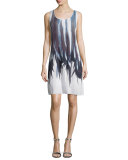 Raewyn Printed Shift Dress, White/Multi
