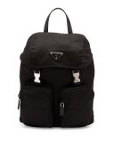 Vela Large Zip-Front Backpack, Black (Nero)