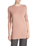 Long Cashmere Half-Sleeve Sweater