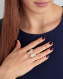 Magnipheasant Diamond Open Wing Ring in 18K Rose Gold
