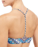 Dream Zigzag-Cutout Printed Swim Top