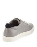 Men's Leather Low-Top Sneaker, Gray