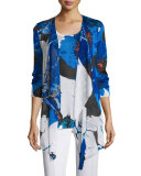 Floral Lapis of Luxury Cardigan, Petite