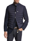 Quilted Nylon Down Gilet, Navy