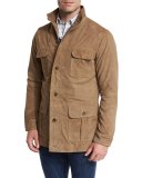 Suede Safari Jacket, Beige