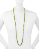 Long Faceted Sphene & Peridot Necklace