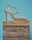 Rockstud Calf-Hair 100mm Pump, Fucile/Al Campion