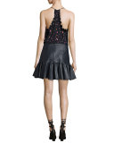 Mia Floral-Print Silk Camisole, Navy