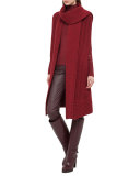 Ribbed Cashmere Knit Cape, Miracle Berry