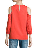 Cold-Shoulder Poplin Top