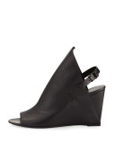 Open-Toe Slingback Wedge Sandal