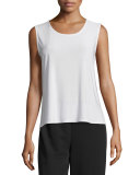 Basic Knit Tank, White 