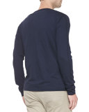 Long-Sleeve Jersey Henley, Navy