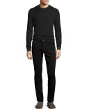Double-Layer Crewneck Sweater, Black
