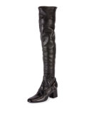 T-Bar Leather 65mm Over-the-Knee Boot, Black