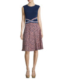 Rosalie Mixed-Print Fit & Flare Dress