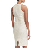 Aubree Embellished Sheath Dress, Ivory