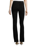 Laci Stretch-Suede Pants, Black