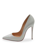 So Kate Patent 120mm Red Sole Pump, White 