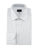 Bold Stripe Dress Shirt, White