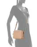 Rockstud Small Zip-Top Camera Bag, Dark Beige