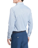 Gus Mini-Houndstooth-Check Performance-Fit Sport Shirt, Light Blue