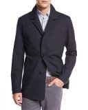 Wool Jersey Car Coat, Navy