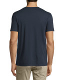 Short-Sleeve V-Neck Pima Jersey T-Shirt, Navy