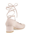 Cordon Lace-Up Ballerina Pump, Hush