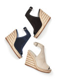 Suede Open-Toe Espadrille Glove Sandal, Black (Nero)
