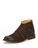 Men's Jack Monk-Strap Suede Chukka Boot, Dark Brown