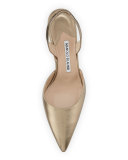 Carolyne Leather Mid-Heel Halter Pump, Alba Russo