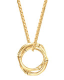 18k Gold Bamboo Link-Pendant Necklace