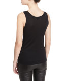 Scoop-Neck Cashmere Tank, Black