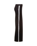 Ribbed Side-Stripe Maxi Skirt, Black