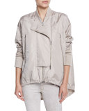 Nylon High-Low Anorak Jacket, Ginger Frost