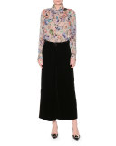 Floral Button-Front Blouse, Fantasia/Multi